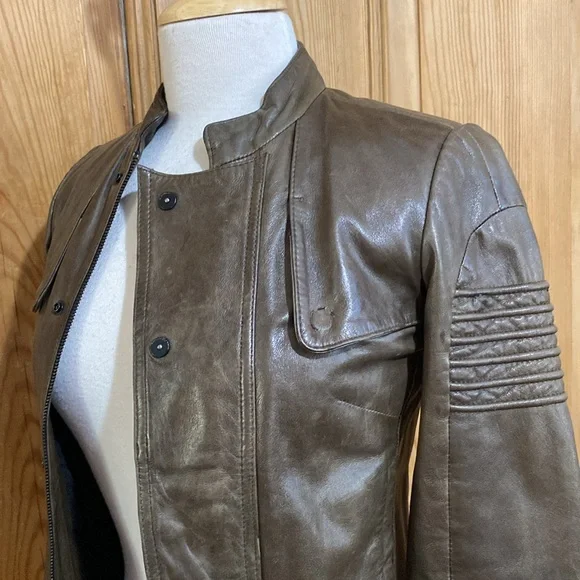 G-star Brown leather bomber